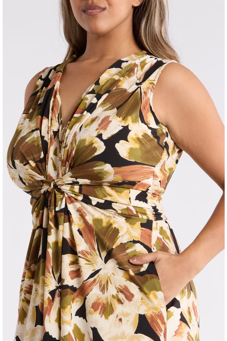 Twist Front Maxi Dress, Alternate, color, ANNE BLACK MULTI