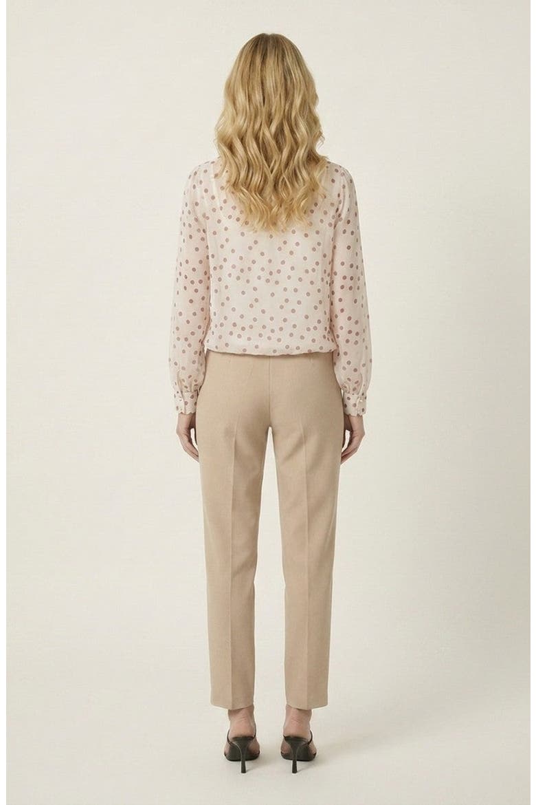 Summer Polka Dot Tie Neck Long Sleeve Blouse, Alternate, color, Red