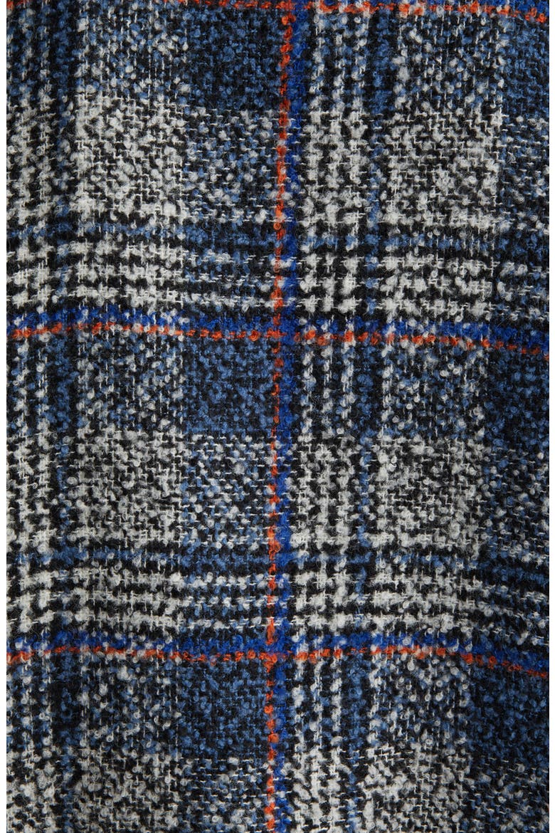 Plaid Tweed Bomber Jacket, Alternate, color, BLUE BOUCLE PLAID