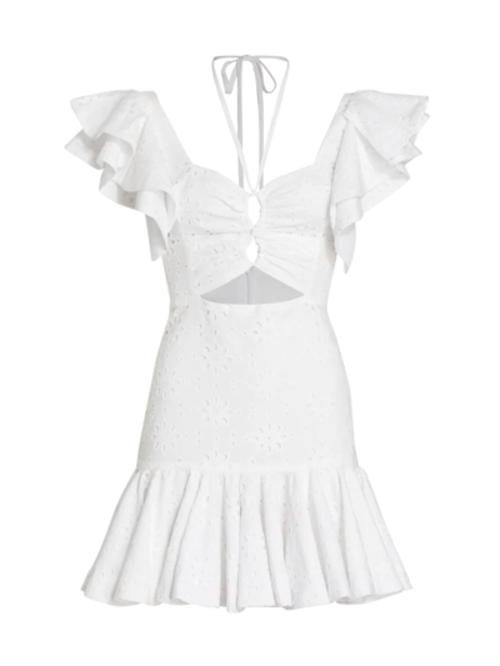 NO PISE LA GRAMA Chocolate Mini dress in White Eyelet  product