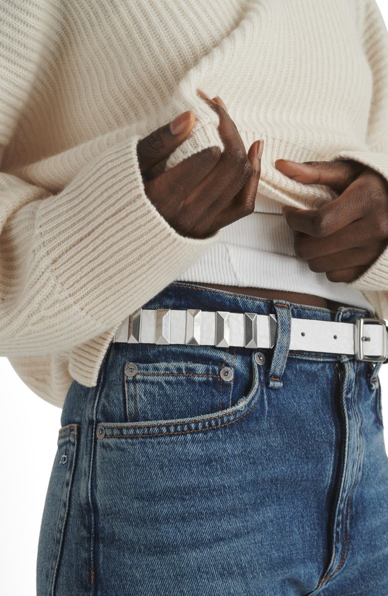 rag & bone Baby Boyfriend Stud Leather Belt, Alternate, color, 