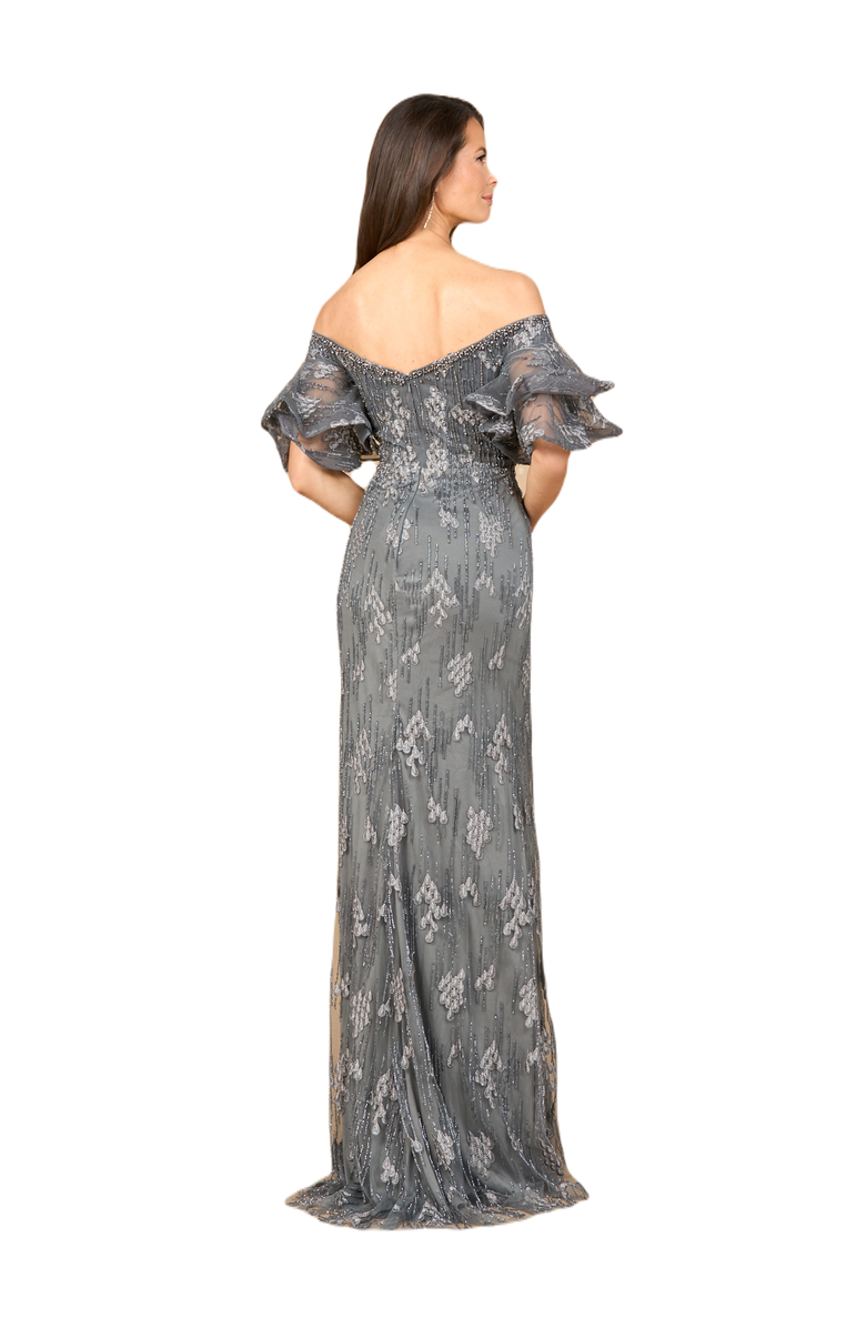 LARA New York Off Shoulder Mermaid Gown, Alternate, color, Grey