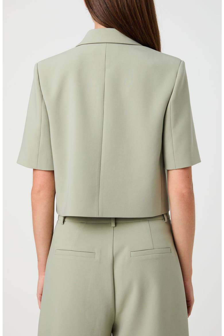 Short Sleeve Cropped Blazer, Alternate, color, DUSTY GREEN