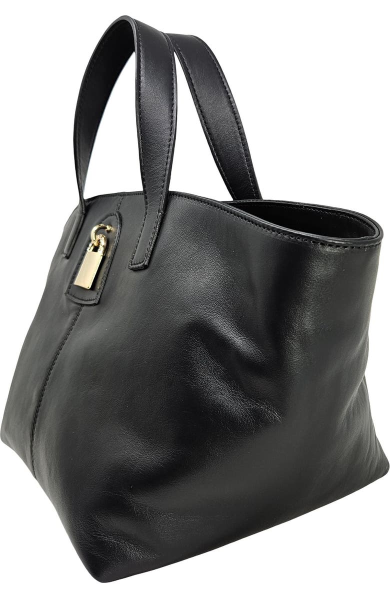 Madison Maison Leather Lock Tote Bag, Alternate, color, Black