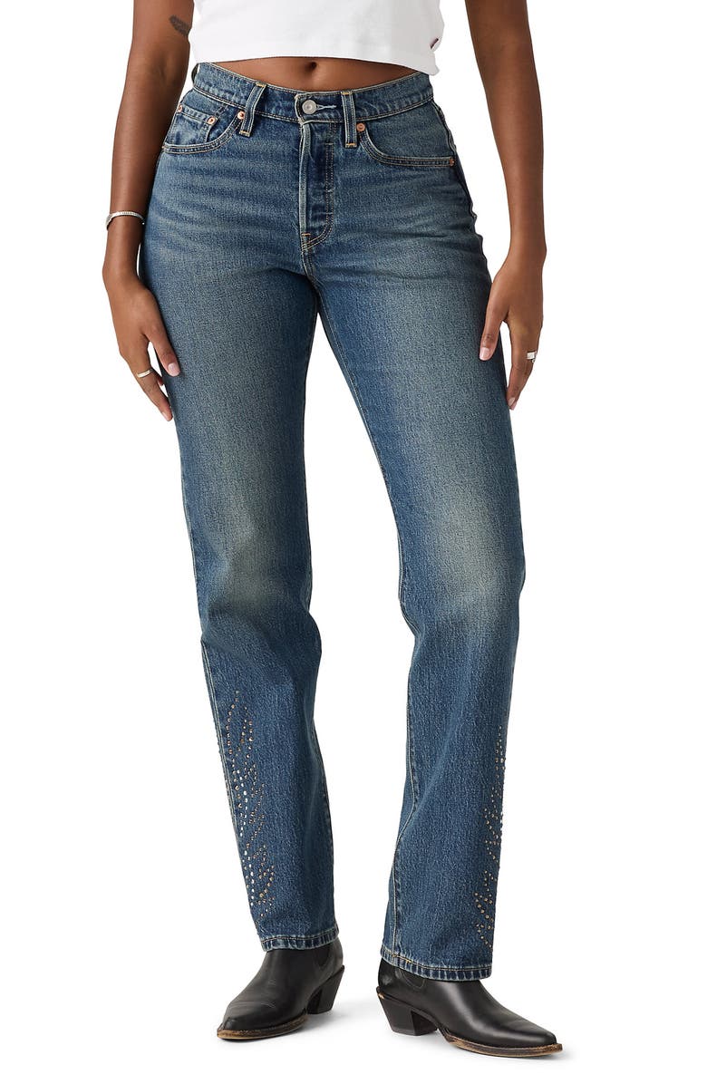Levi's<sup>®</sup> 501<sup>®</sup> Curve High Waist Straight Leg Jeans, Main, color, Solargenic Curve