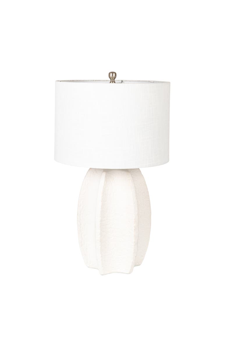 Olive Grove Table Lamp with Sculpted Edge, Main, color, White