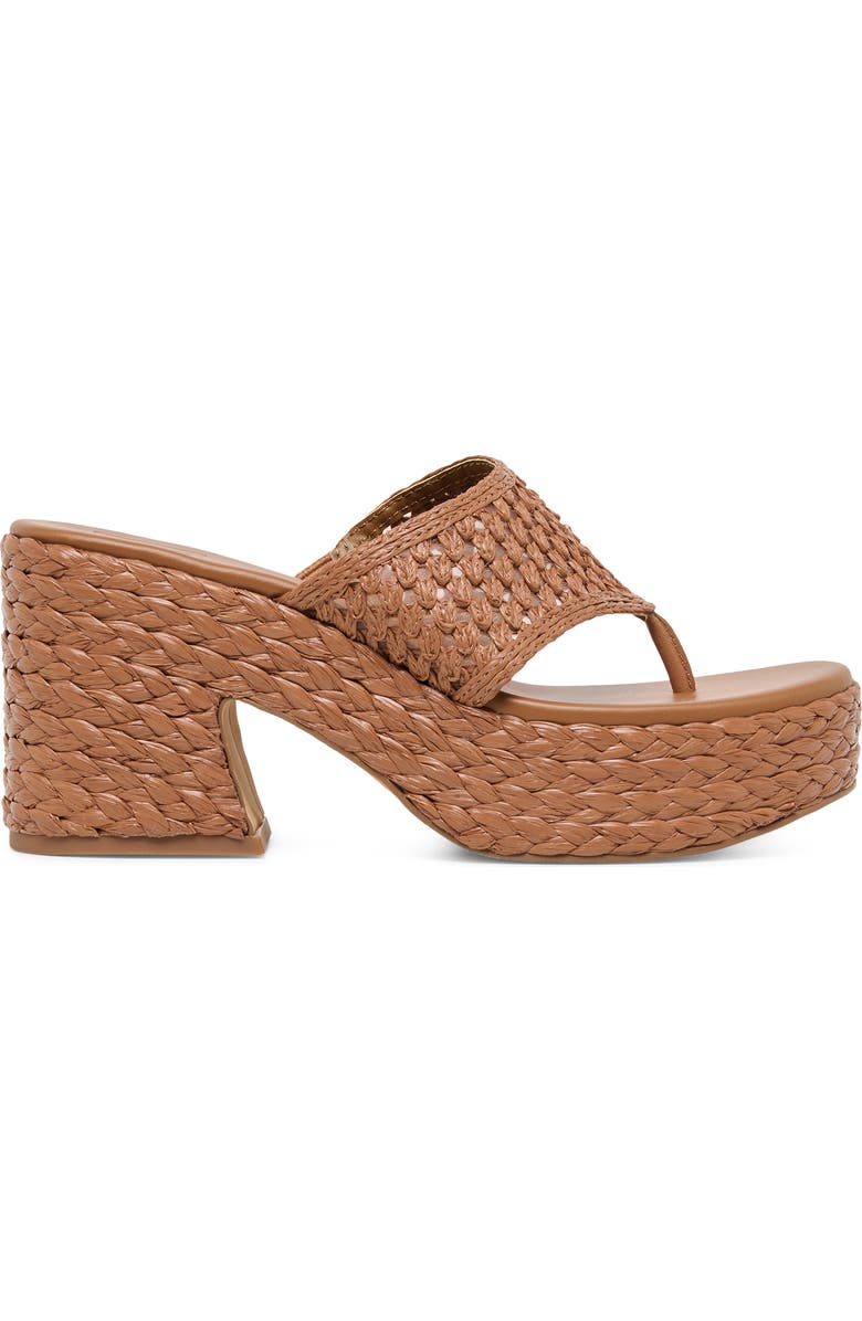 Dolce Vita Ripple Raffia Platform Sanda, Alternate, color, Mid Brown Raffia