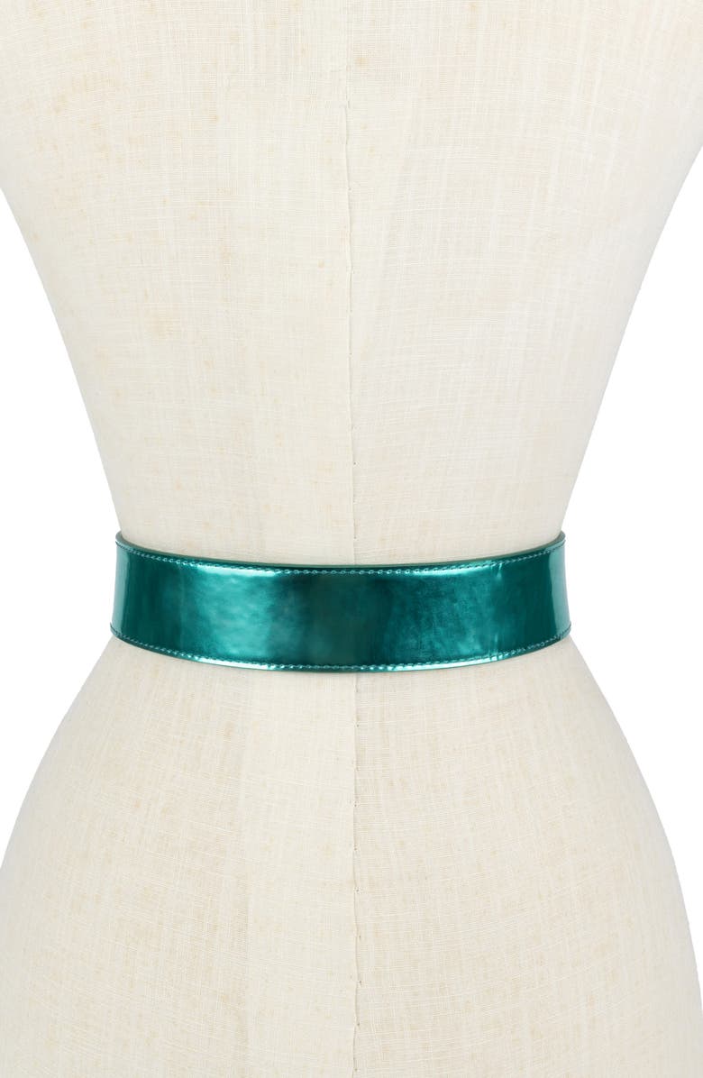 Kurt Geiger London Metallic Leather Belt, Alternate, color,