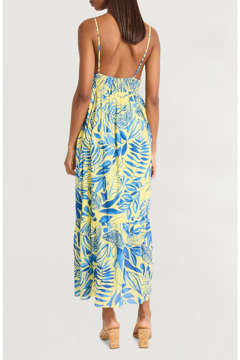 Tiered Cotton Sundress, Alternate, color, LIME/ BLUE