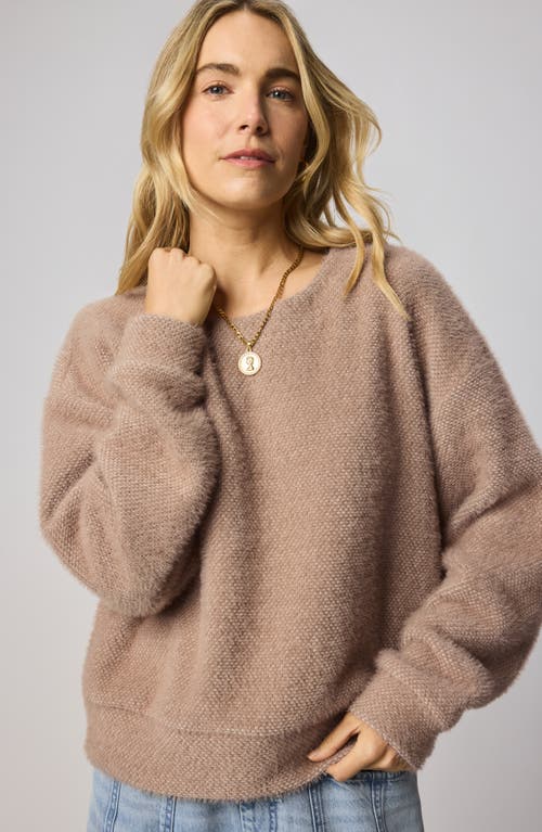 Splendid Fallon Fuzzy Crewneck Sweater In Brown