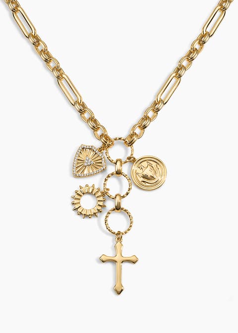 Mason Cross Charm Necklace