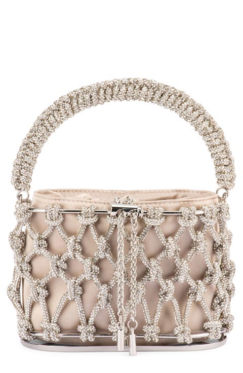 Amelia Crystal Cage Top Handle Bag