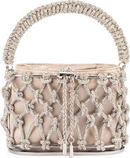 Olga Berg Amelia Crystal Cage Top Handle Bag