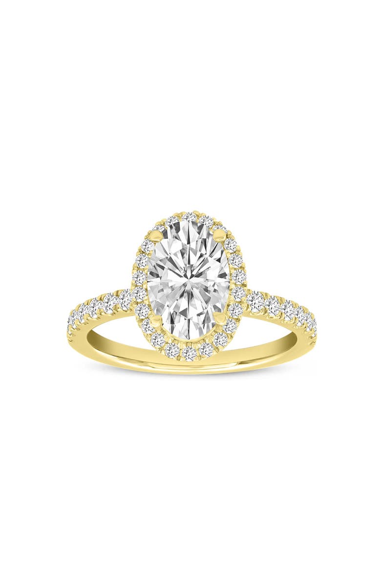 LuvMyJewelry Laurentia 14K Yellow Gold Oval Lab Grown Diamond Halo Engagement Ring - 1.95 Ct, Main, color, 