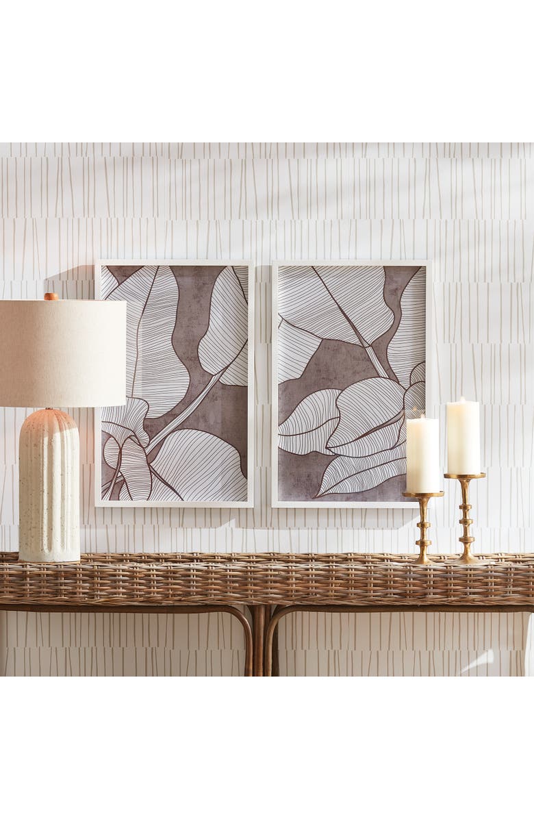 Napa Home & Garden Palm Leaf Prints Set of 2, Alternate, color, Grey