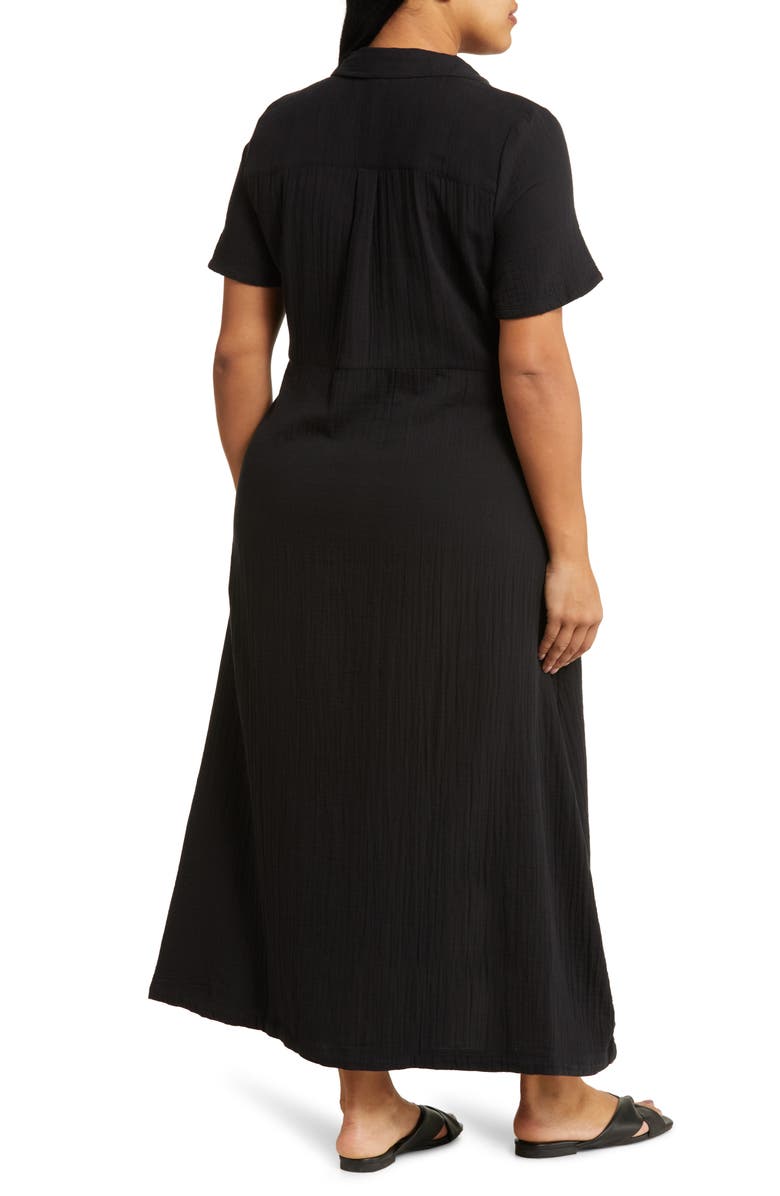 Caslon<sup>®</sup> Tie Front Cotton Gauze Maxi Dress, Alternate, color, 