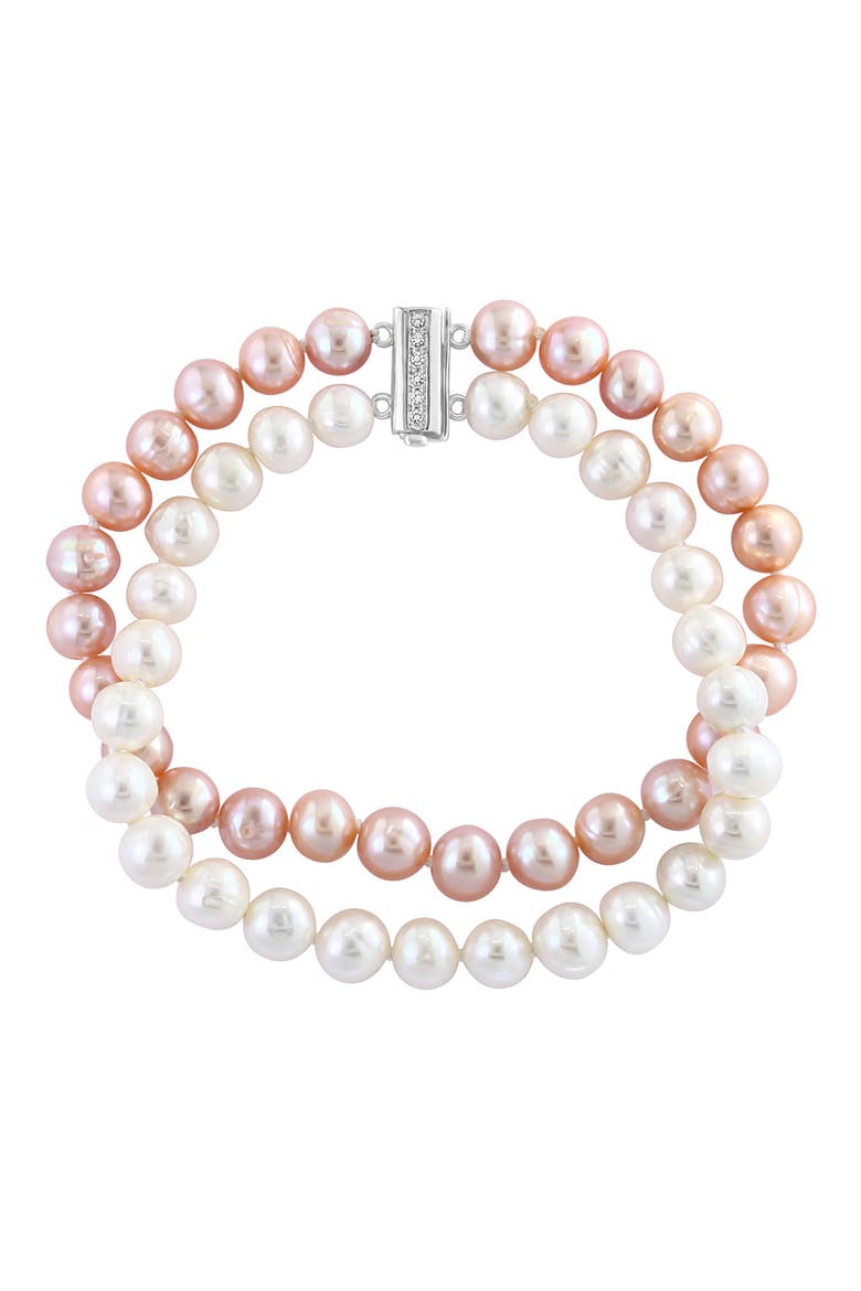 Freshwater Pearl & White Topaz Stacked Bracelet, Alternate, color, MULTI