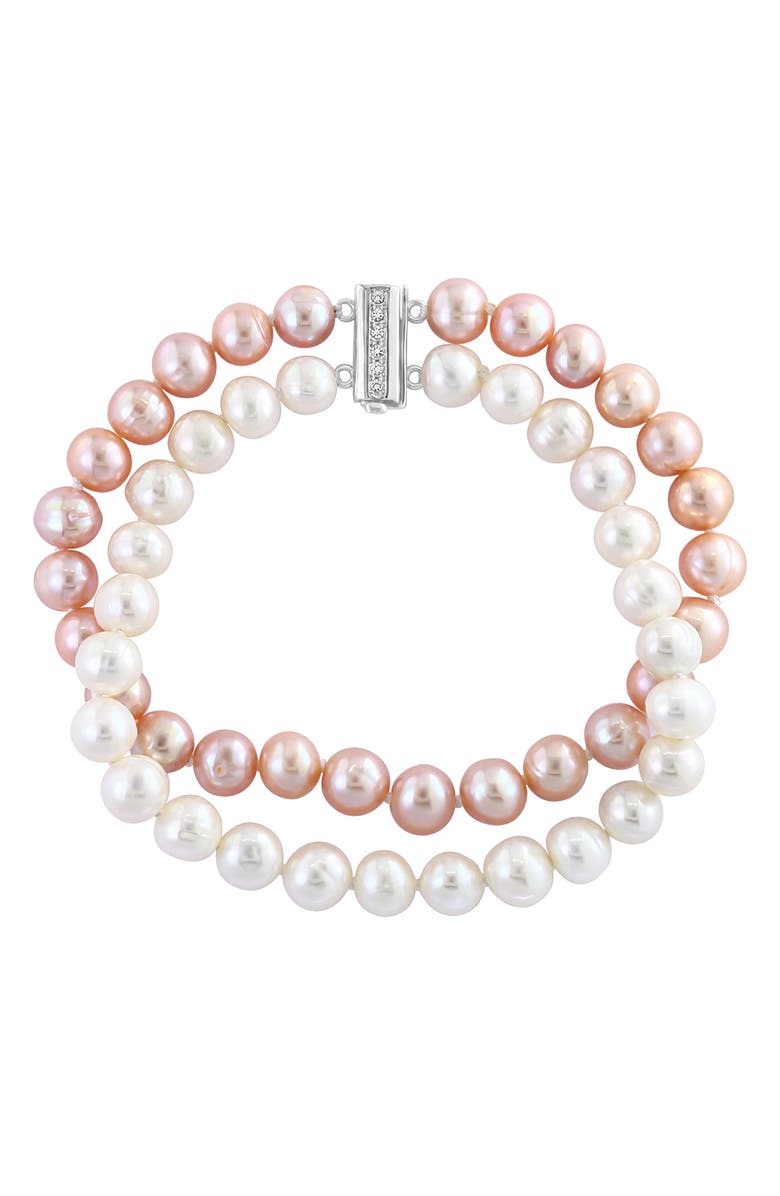 EFFY Freshwater Pearl & White Topaz Stacked Bracelet, Alternate, color, Multi