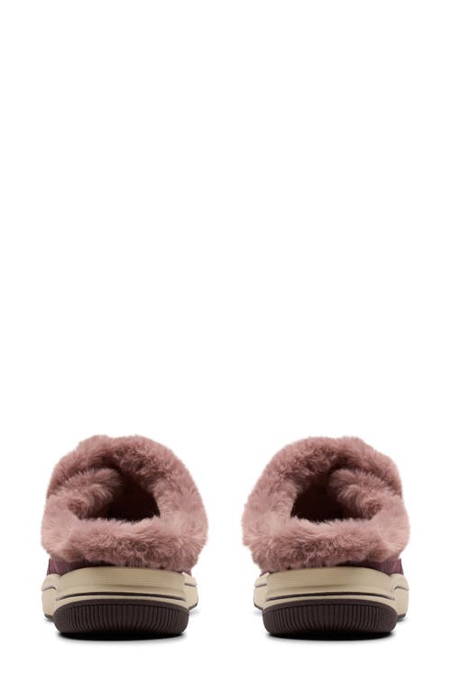 Clarks ® Breeze Myth Faux Fur Lined Slipper In Burgundy