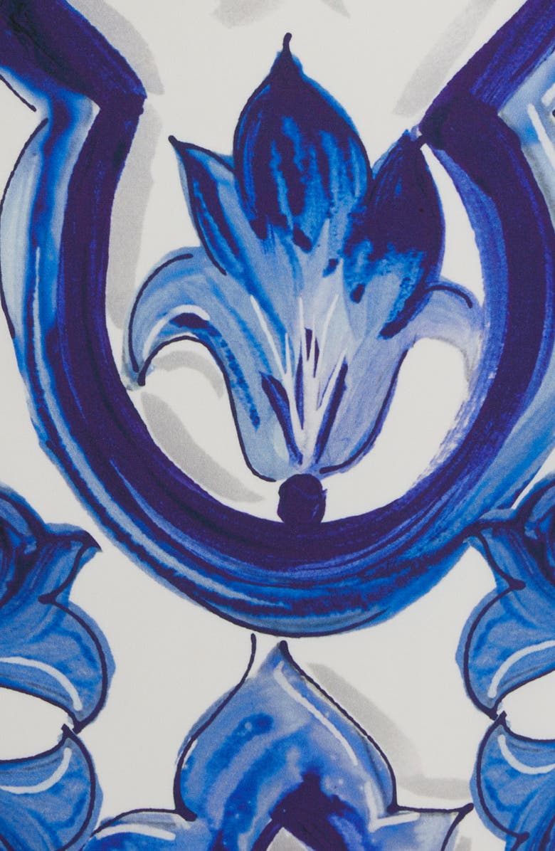 Dolce&Gabbana Majolica Long Sleeve Dress, Alternate, color, 