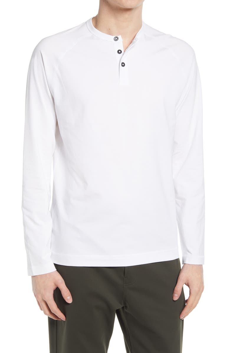 Public Rec Go-To Long Sleeve Performance Henley T-Shirt, Main, color, White