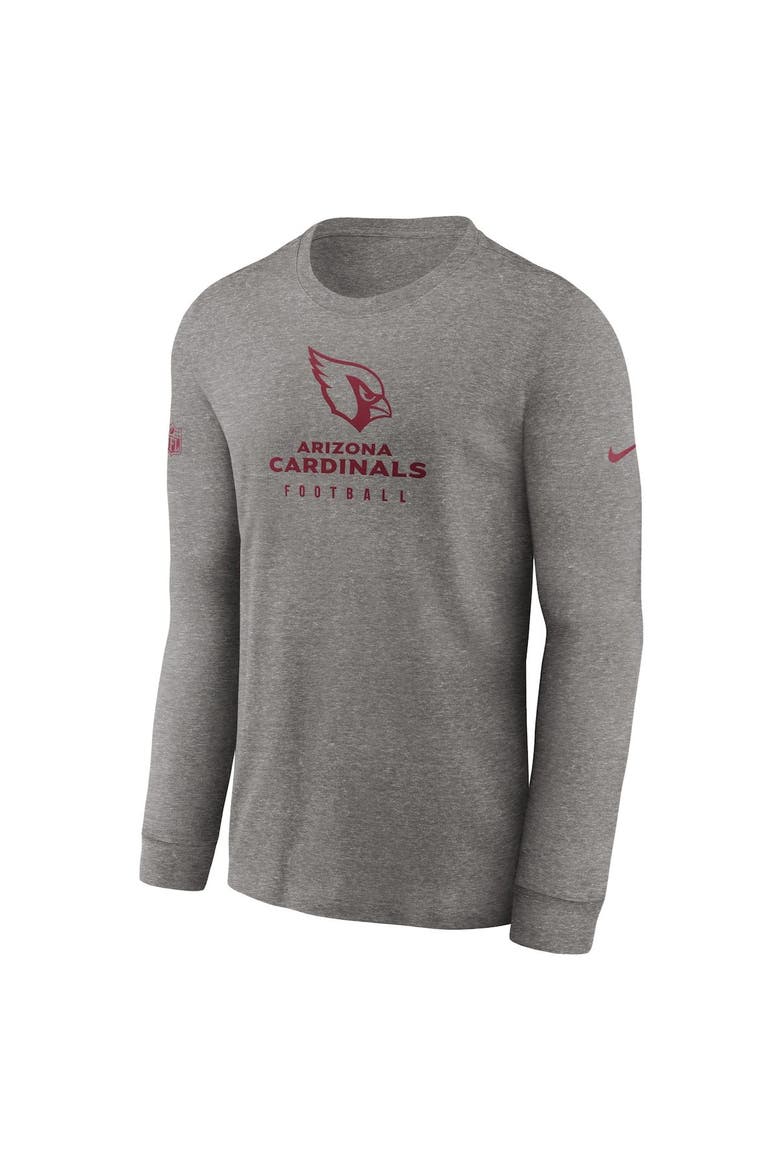 Men's Nike Heather Gray Arizona Cardinals Sideline Performance Long Sleeve T-Shirt, Alternate, color, Heather Gray