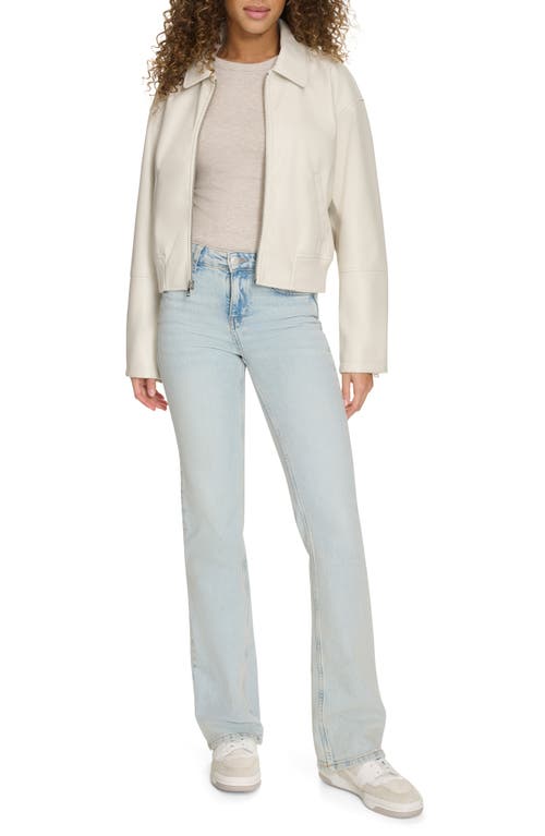 Levi's Faux Leather Bomber Jacket In White