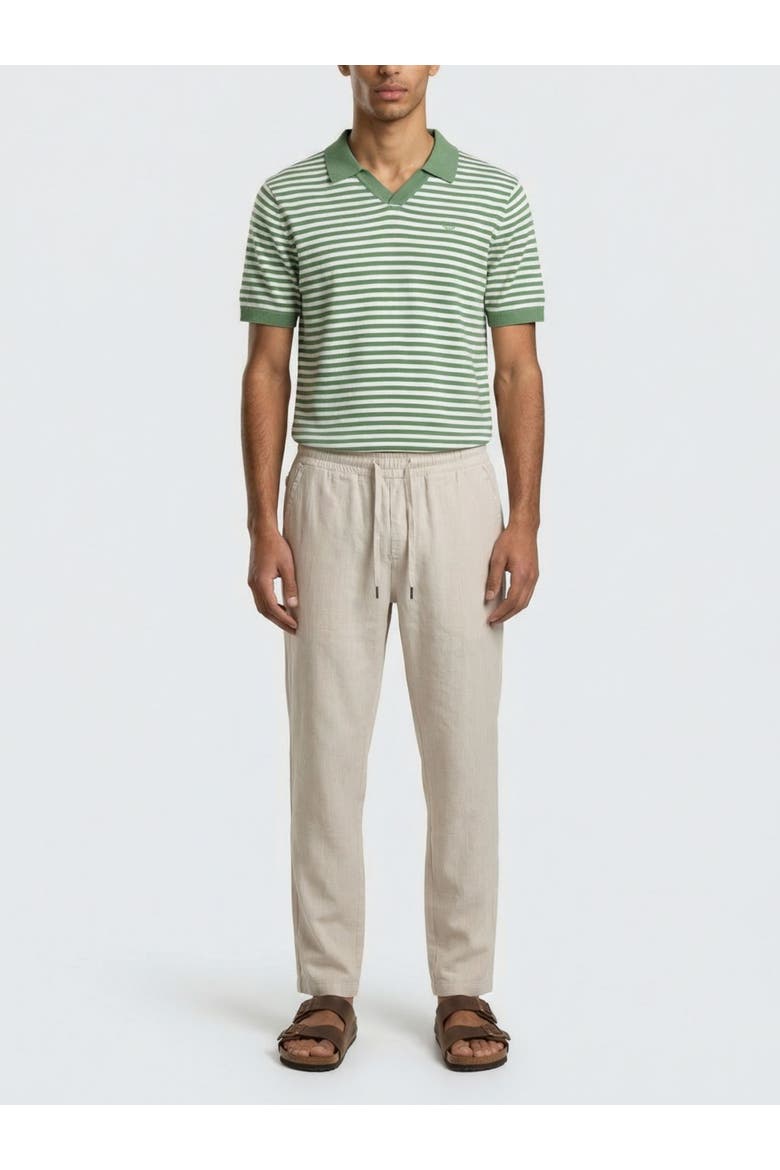 Milton Striped Polo Shirt, Alternate, color, Sage & Cream