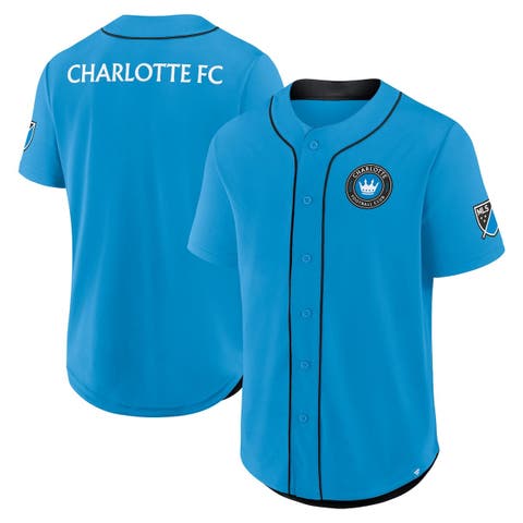 Men's Fanatics Blue Charlotte FC Injury Time Baseball Jersey