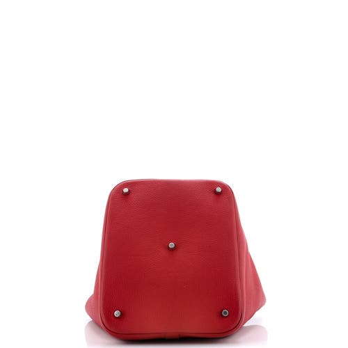 Pre-owned Hermes Hermes Picotin Lock Bag Clemence Gm In Red