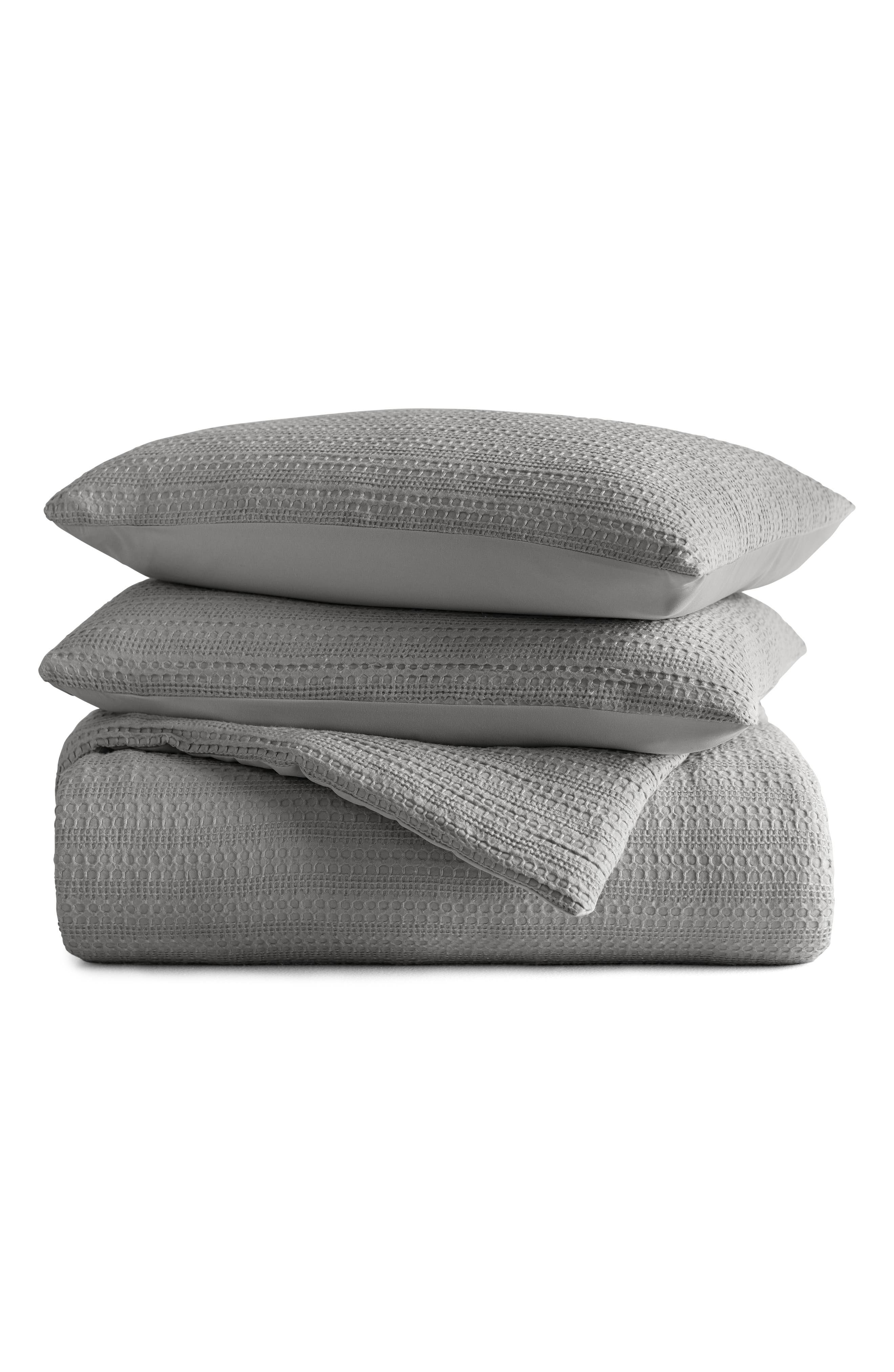 HOMESPUN Waffle Textured 3-Piece Comforter Set