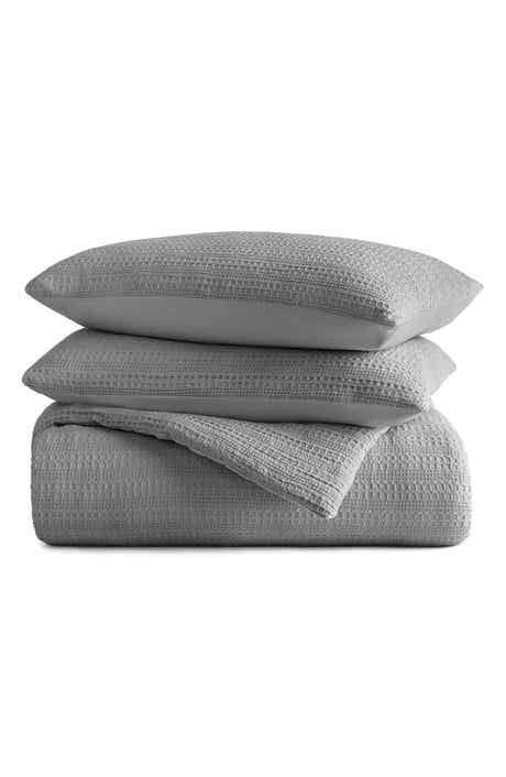 HOMESPUN Waffle Textured 3-Piece Comforter Set