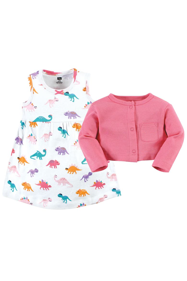 Cotton Dress and Cardigan Set, Alternate, color, Cute-A-Saurus
