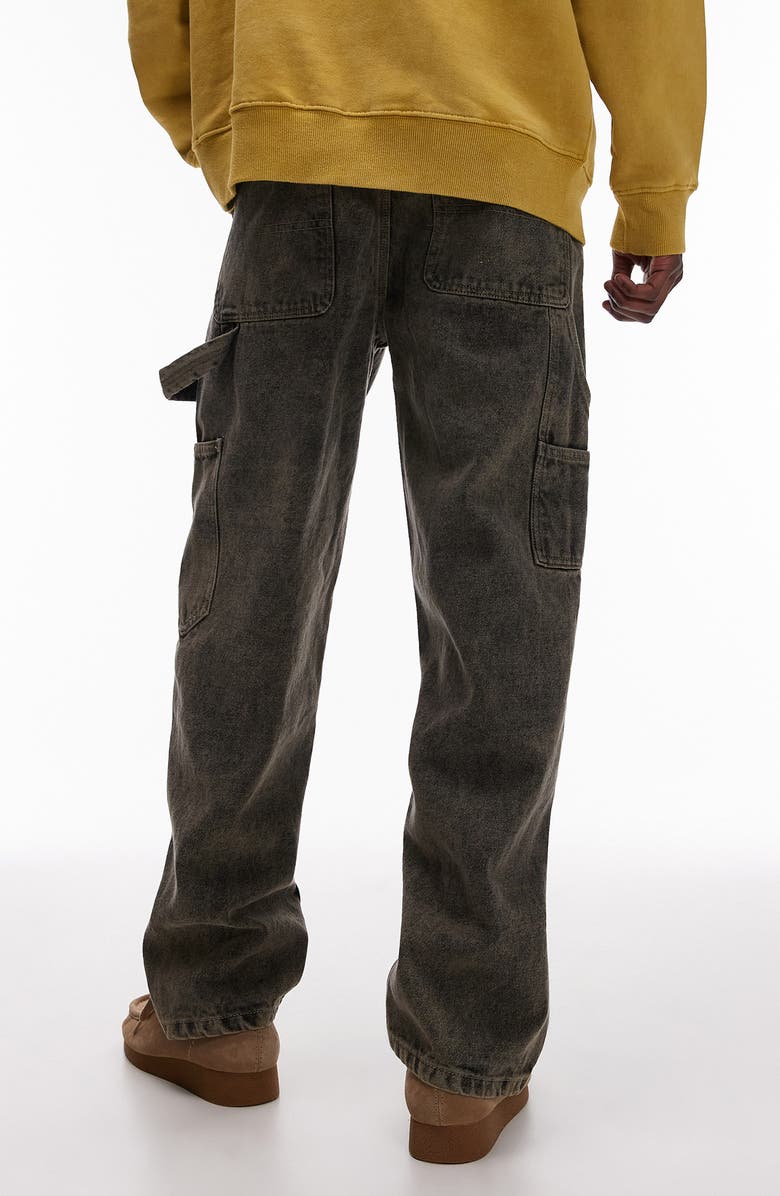 Topman Acid Wash Carpenter Jeans, Alternate, color, 