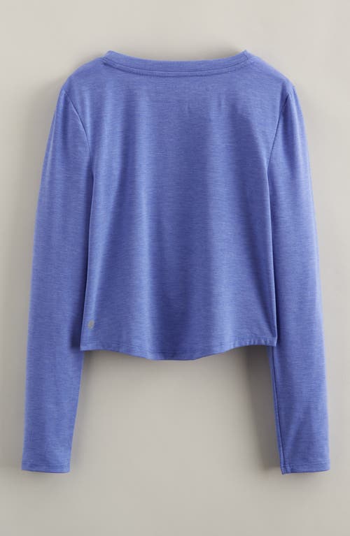 Zella Girl Kids' Jump Start Long Sleeve Draped T-shirt In Blue