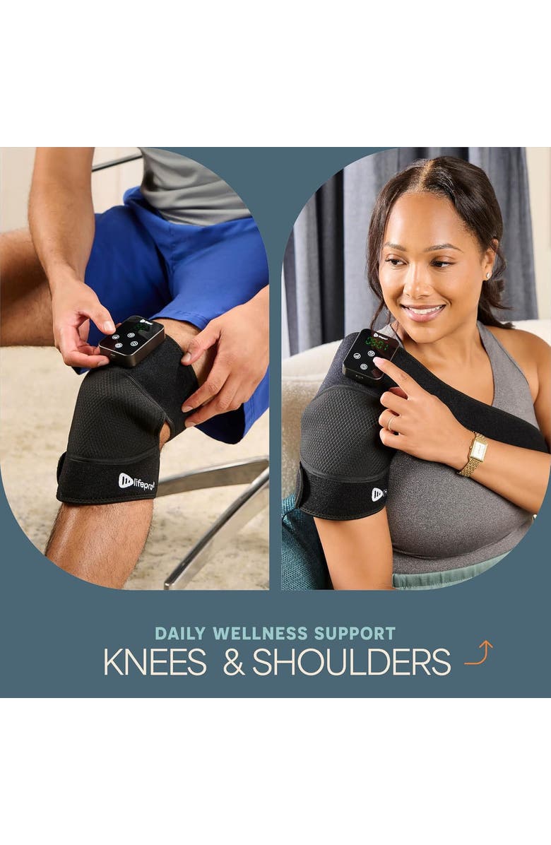 Lifepro Red Light Therapy Knee Massager 660nm & 850nm Infrared LED Knee Brace Device, Alternate, color, Rechargable