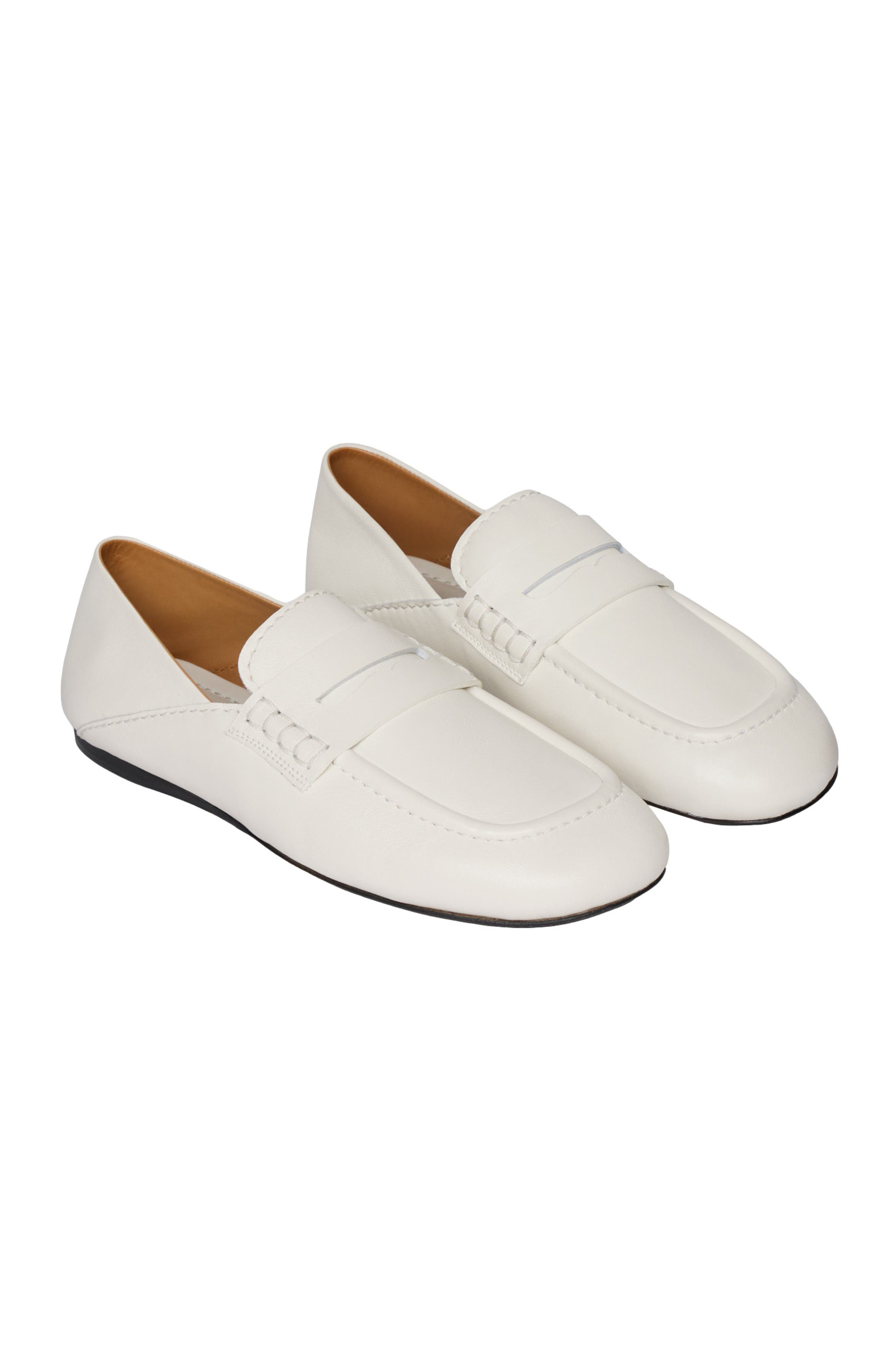 SANDRO Leather loafers, Alternate, color, White