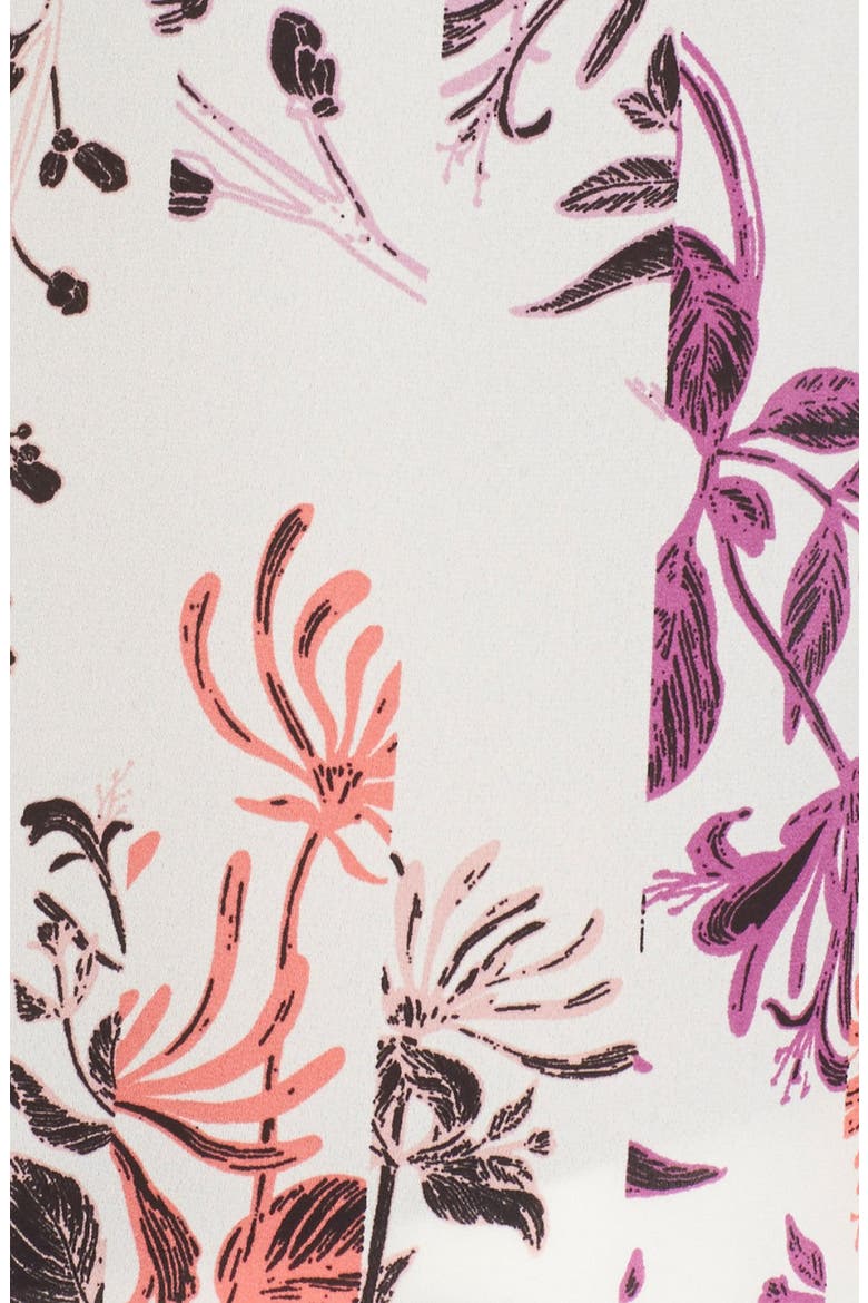 Pleat V-Neck Shell, Alternate, color, WHITE- PINK SPLICED FLORAL