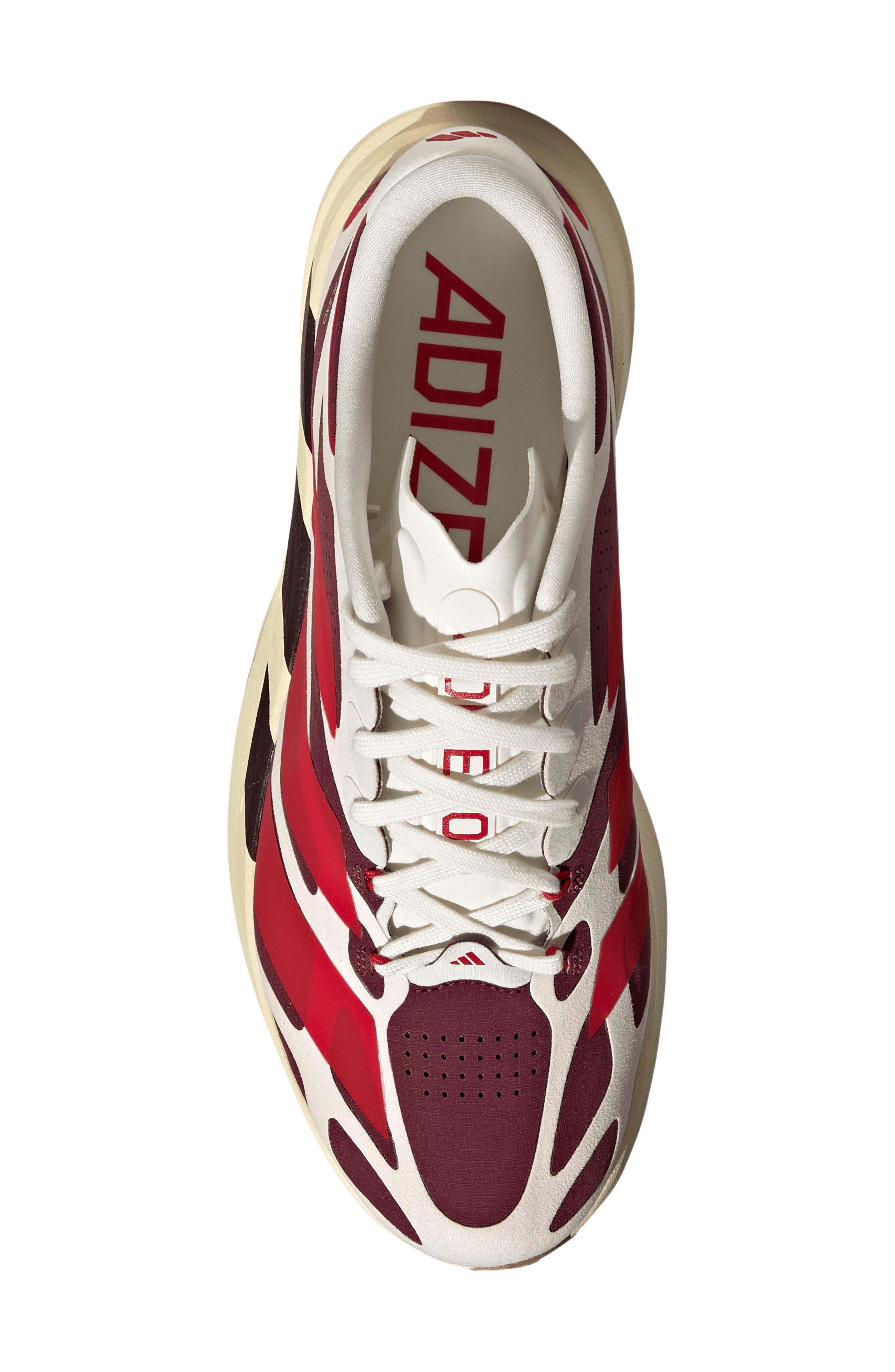 Adizero Evo SL EXO Running Shoe, Alternate, color, WHITE/ SCARLET/ MAROON