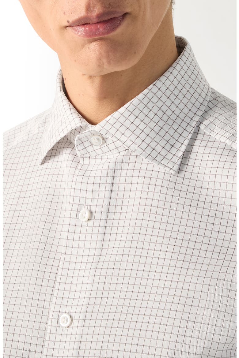 Centoventimila Minicheck Cotton Button-Up Shirt, Alternate, color, WHITE AND DARK GREY
