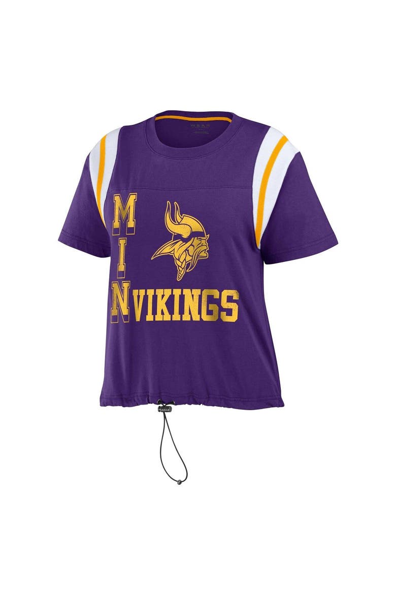 Women's WEAR by Erin Andrews Purple Minnesota Vikings Cinched Colorblock T-Shirt, Alternate, color, Purple