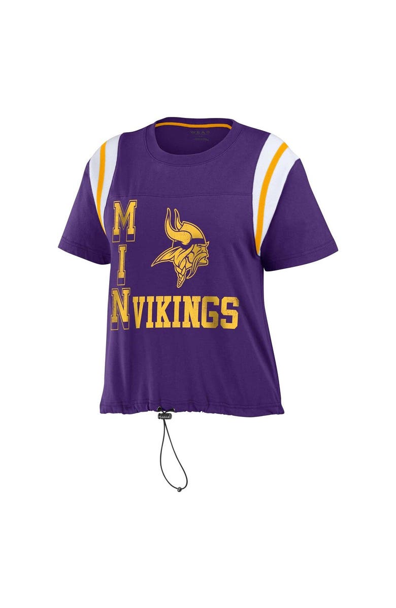 WEAR by Erin Andrews Women
s WEAR by Erin Andrews Purple Minnesota Vikings Cinched Colorblock T-Shirt, Alternate, color, Purple