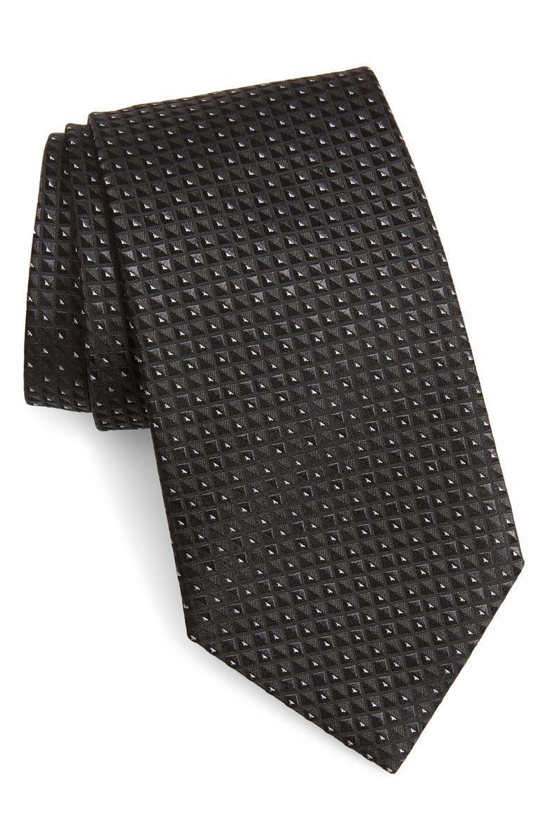 Emporio Armani Geometric Silk Tie, Main, color,
