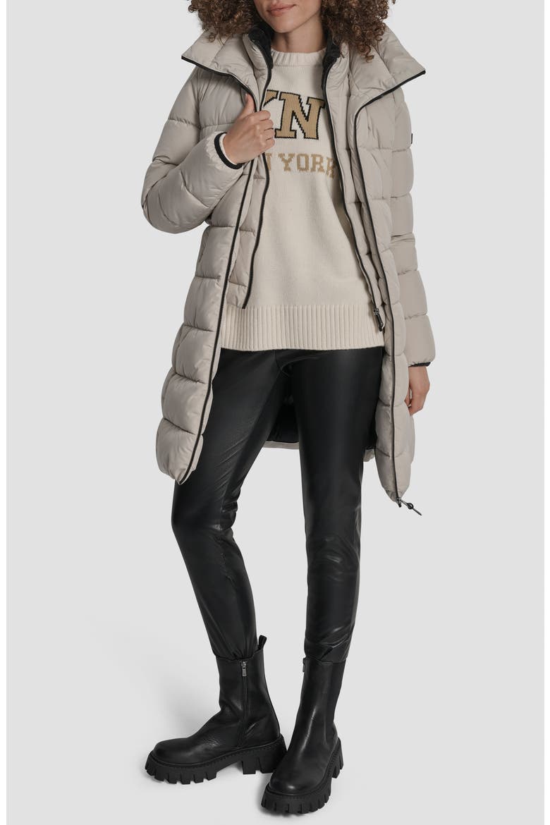 Bib Front Quilted Puffer Coat, Alternate, color, VAPOR