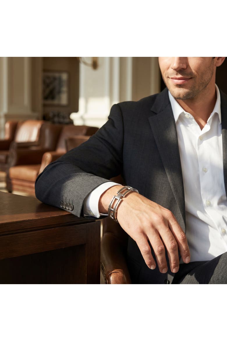 Men's Steel Single tone 13.5mm Link Flexible Clasp  8.5 " Bracelet, Alternate, color, Stainless Steel