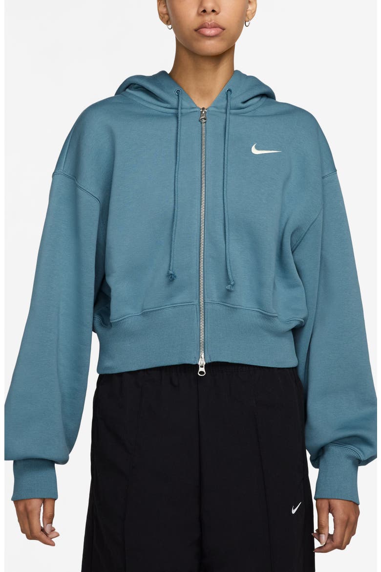 Sportswear Phoenix Fleece Crop Hoodie, Main, color, SMOKEY BLUE/ SAIL
