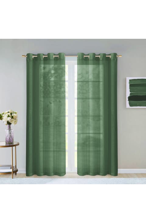 Set of 2 Sheer Curtain Panels