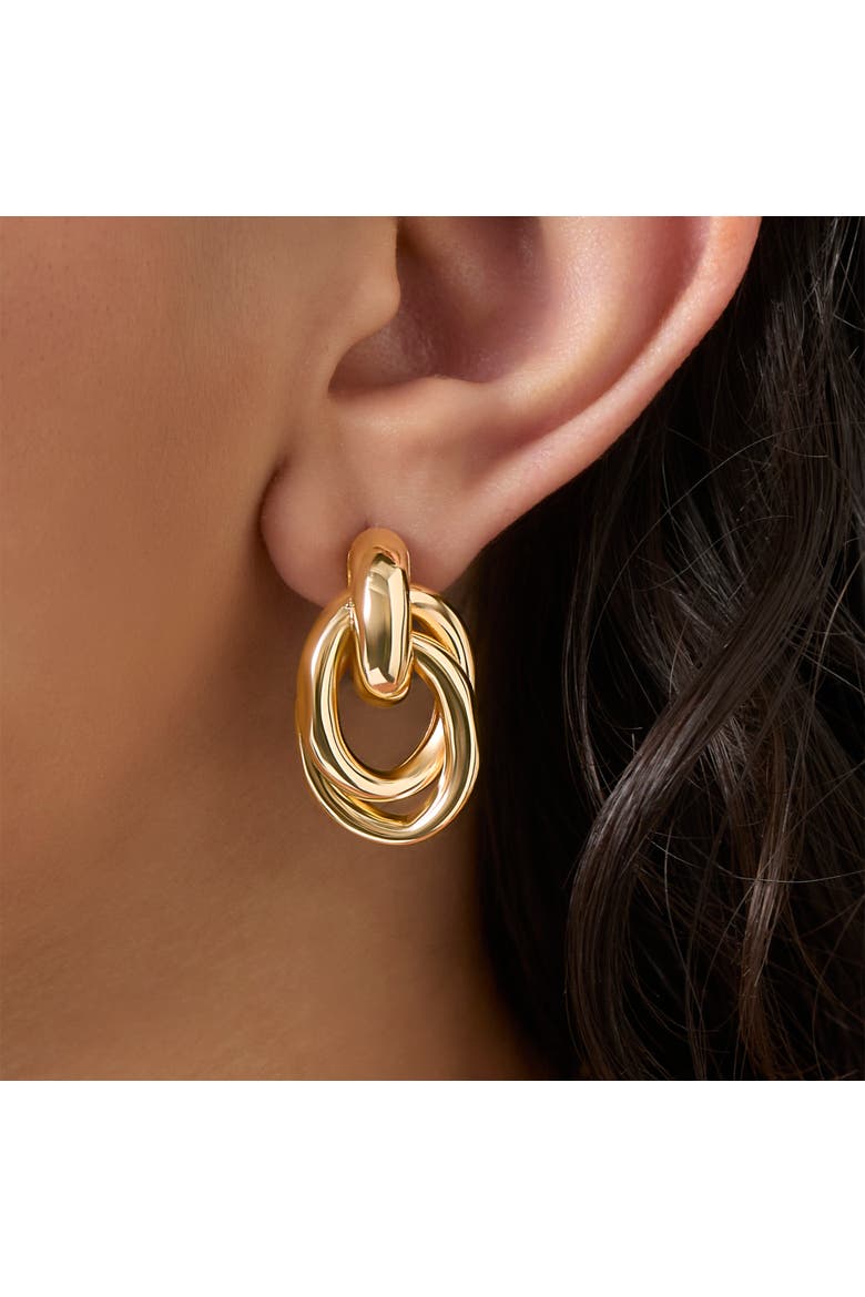 Mixed Shape Earring Set, Alternate, color, Gold