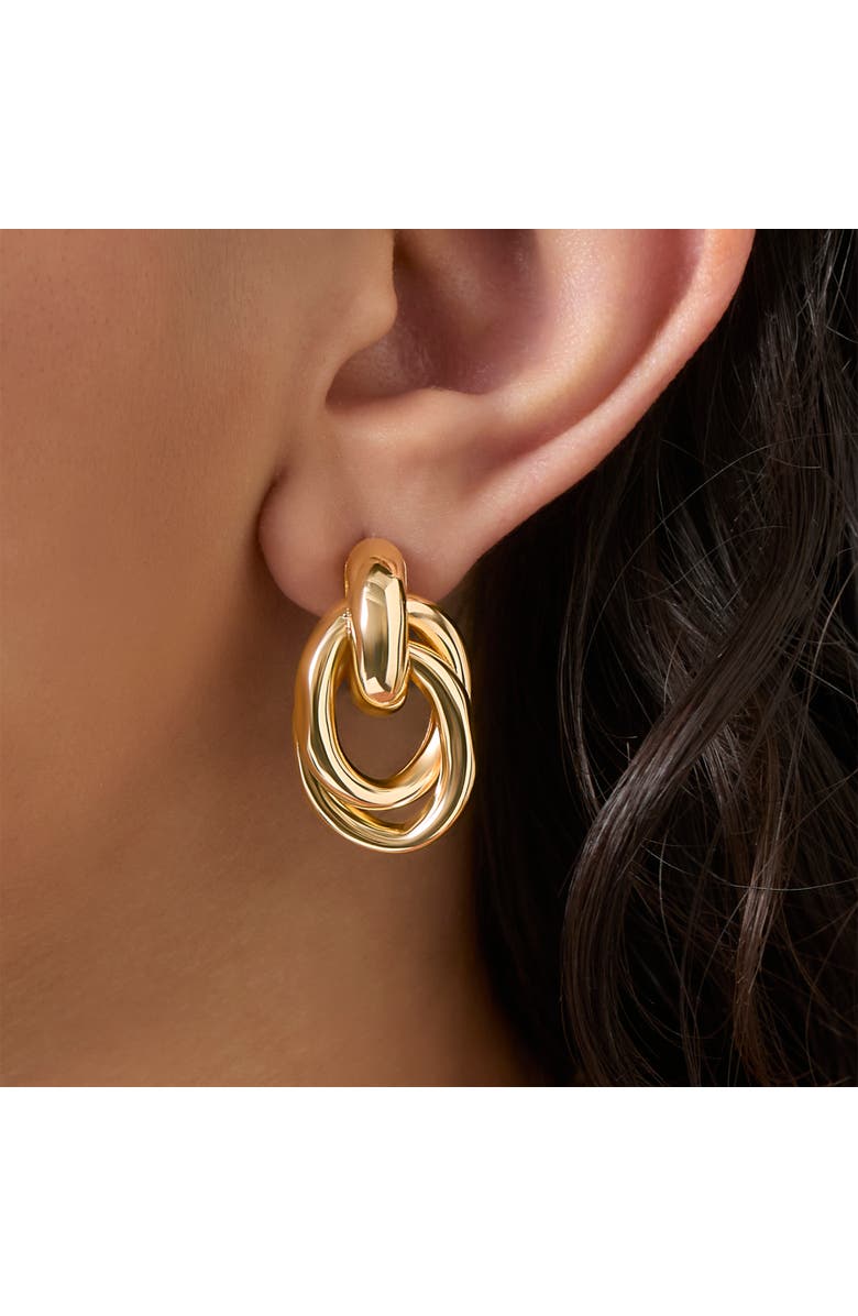 Jessica Simpson Mixed Shape Earring Set, Alternate, color, Gold