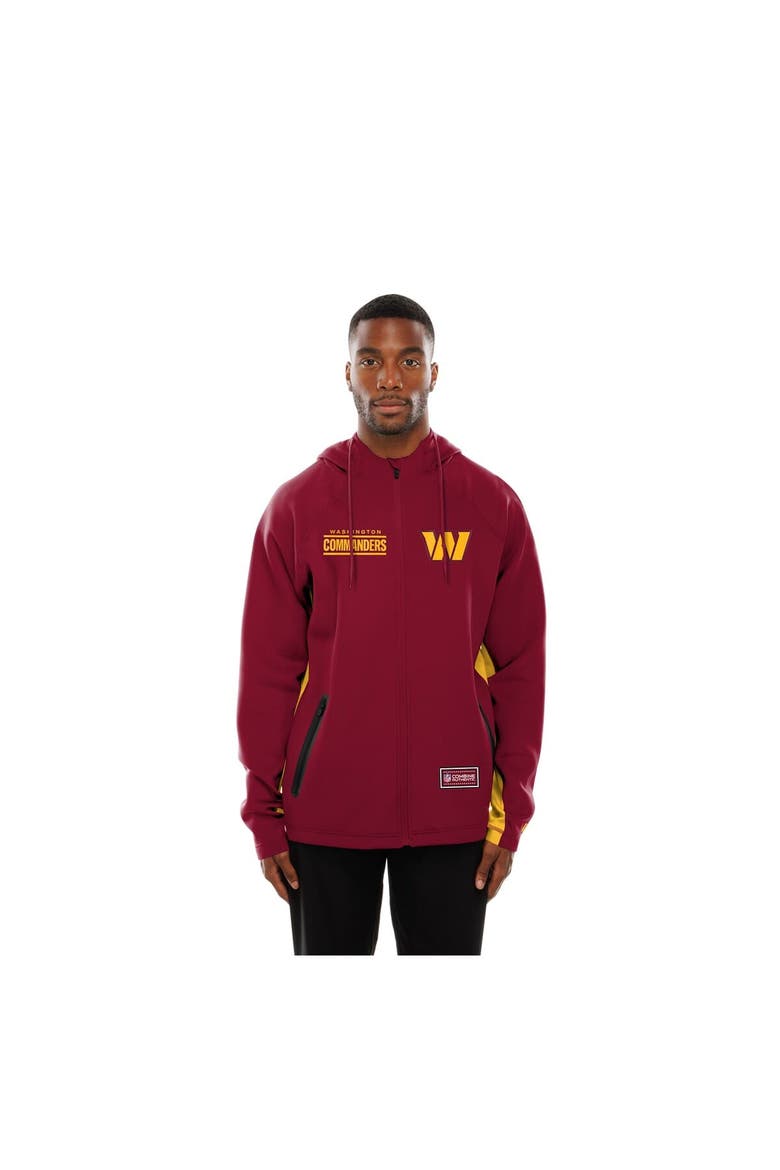 Men's New Era  Burgundy Washington Commanders Combine Authentic Raglan Scuba Full-Zip Hoodie, Alternate, color, Burgundy